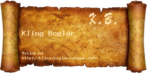 Kling Boglár névjegykártya